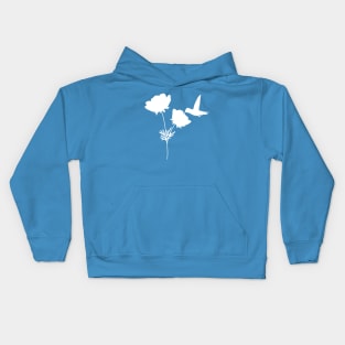 Hummingbird Among Flowers Kids Hoodie